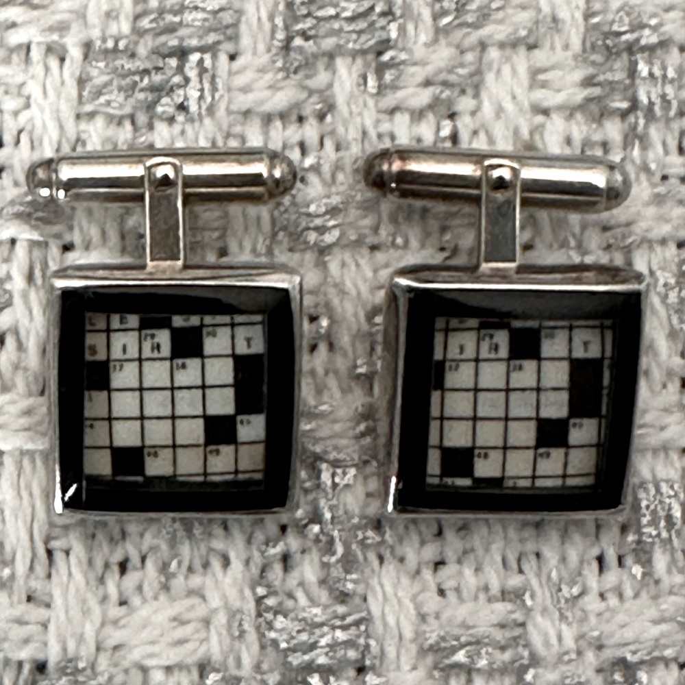 Stunning Vintage Cecelia Crossword Puzzle Cuff Links